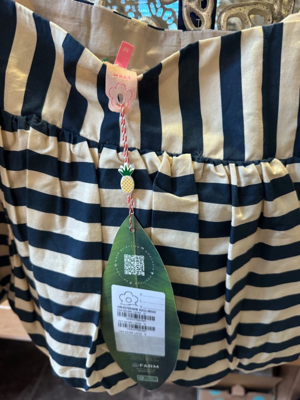FARM Rio Navy and Ivory Striped Mini Skirt - Picture 4 of 5